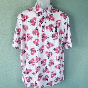 U Suck At Golf April Bouquet Cherry Blossom Performance Polo Shirt L Large 0604